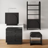 image:imageNathan James Andrew 3Drawer Rattan Dresser or Boheminan Living Room Storage Cabinet with Natural Rattan Accent and Metal Legs Light OakBlackIris Black Oak