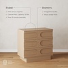 image:imageNathan James Andrew 3Drawer Rattan Dresser or Boheminan Living Room Storage Cabinet with Natural Rattan Accent and Metal Legs Light OakBlackIris Raw Oak