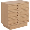 image:imageNathan James Andrew 3Drawer Rattan Dresser or Boheminan Living Room Storage Cabinet with Natural Rattan Accent and Metal Legs Light OakBlackIris Raw Oak