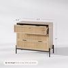 image:imageNathan James Andrew 3Drawer Rattan Dresser or Boheminan Living Room Storage Cabinet with Natural Rattan Accent and Metal Legs Light OakBlackLight BrownBlack