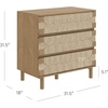 image:imageNathan James Andrew 3Drawer Rattan Dresser or Boheminan Living Room Storage Cabinet with Natural Rattan Accent and Metal Legs Light OakBlackLight BrownSeagrass
