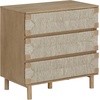 image:imageNathan James Andrew 3Drawer Rattan Dresser or Boheminan Living Room Storage Cabinet with Natural Rattan Accent and Metal Legs Light OakBlackLight BrownSeagrass