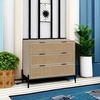 image:imageNathan James Andrew 3Drawer Rattan Dresser or Boheminan Living Room Storage Cabinet with Natural Rattan Accent and Metal Legs Light OakBlackLight BrownBlack