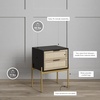 image:imageNathan James Andrew Nightstand Bundle with Mina Rattan Wood End Table BlackGold and OakBlack Accent Tables with Storage for Bedroom or Living Room