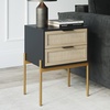 image:imageNathan James Andrew Nightstand Bundle with Mina Rattan Wood End Table BlackGold and OakBlack Accent Tables with Storage for Bedroom or Living Room