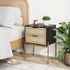 image:imageNathan James Andrew Nightstand Bundle with Mina Rattan Wood End Table BlackGold and OakBlack Accent Tables with Storage for Bedroom or Living Room