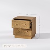image:imageNathan James Ashen Mid Century Modern Geometric Wood Nightstand 2 Drawer Nightstand with Carved Accent and Solid Wood Frame Light Brown