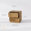image:imageNathan James Ashen Mid Century Modern Geometric Wood Nightstand 2 Drawer Nightstand with Carved Accent and Solid Wood Frame Light Brown