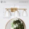 image:imageNathan James Aubrey 3Lights Farmhouse Wall Light Fixture Bathroom Vanity Light with Brass Metal Frame and Gold and White Cage Shades for Bathroom and Vanity Gold BrassWhiteGold BrassWhite