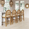 image:imageNathan James Bailey Upholstered Rattan Bar Stool in Oak Finish Frame Counter Height Stool with Natural Rattan Woven Back For Kitchen Island Brown Set of 4BrownWhite