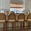 image:imageNathan James Bailey Upholstered Rattan Bar Stool in Oak Finish Frame Counter Height Stool with Natural Rattan Woven Back For Kitchen Island Brown Set of 4BrownWhite