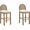 image:imageNathan James Bailey Upholstered Rattan Bar Stool in Oak Finish Frame Counter Height Stool with Natural Rattan Woven Back For Kitchen Island Brown Set of 4BrownWhite