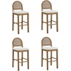 image:imageNathan James Bailey Upholstered Rattan Bar Stool in Oak Finish Frame Counter Height Stool with Natural Rattan Woven Back For Kitchen Island Brown Set of 4BrownWhite