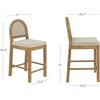 image:imageNathan James Bailey Upholstered Rattan Bar Stool in Oak Finish Frame Counter Height Stool with Natural Rattan Woven Back For Kitchen Island Brown Set of 4BrownWhite