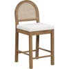 image:imageNathan James Bailey Upholstered Rattan Bar Stool in Oak Finish Frame Counter Height Stool with Natural Rattan Woven Back For Kitchen Island Brown Set of 4BrownWhite