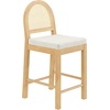 image:imageNathan James Bailey Upholstered Rattan Bar Stool in Oak Finish Frame Counter Height Stool with Natural Rattan Woven Back For Kitchen Island Brown Set of 4Light BrownWhite