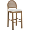 image:imageNathan James Bailey Upholstered Rattan Bar Stool in Oak Finish Frame Counter Height Stool with Natural Rattan Woven Back For Kitchen Island Brown Set of 4BrownWhite