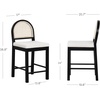 image:imageNathan James Bailey Upholstered Rattan Bar Stool in Oak Finish Frame Counter Height Stool with Natural Rattan Woven Back For Kitchen Island Brown Set of 4BlackWhite