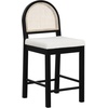 image:imageNathan James Bailey Upholstered Rattan Bar Stool in Oak Finish Frame Counter Height Stool with Natural Rattan Woven Back For Kitchen Island Brown Set of 4BlackWhite