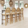 image:imageNathan James Bailey Upholstered Rattan Bar Stool in Oak Finish Frame Counter Height Stool with Natural Rattan Woven Back For Kitchen Island Brown Set of 4BrownWhite