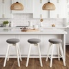 image:imageNathan James Barker Classic Counter Height Wood Barstool with Leather Removable Cushion Backless Island 24 Bar Stool for Kitchen Chestnut Brown Set of 2Dark GrayWhite