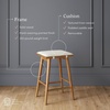 image:imageNathan James Barker Classic Counter Height Wood Barstool with Leather Removable Cushion Backless Island 24 Bar Stool for Kitchen Chestnut Brown Set of 2Medium BrownWhite Boucle