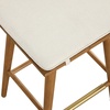 image:imageNathan James Barker Classic Counter Height Wood Barstool with Leather Removable Cushion Backless Island 24 Bar Stool for Kitchen Chestnut Brown Set of 2Medium BrownWhite Boucle