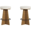 image:imageNathan James Barker Classic Counter Height Wood Barstool with Leather Removable Cushion Backless Island 24 Bar Stool for Kitchen Chestnut Brown Set of 2Preston Brown