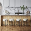 image:imageNathan James Barker Classic Counter Height Wood Barstool with Leather Removable Cushion Backless Island 24 Bar Stool for Kitchen Chestnut Brown Set of 2BlackWhite