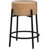 image:imageNathan James Barker Classic Counter Height Wood Barstool with Leather Removable Cushion Backless Island 24 Bar Stool for Kitchen Chestnut Brown Set of 2Medium BrownBlack