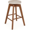 image:imageNathan James Barker Classic Counter Height Wood Barstool with Leather Removable Cushion Backless Island 24 Bar Stool for Kitchen Chestnut Brown Set of 2Medium BrownBeige