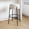 image:imageNathan James Barker Classic Counter Height Wood Barstool with Leather Removable Cushion Backless Island 24 Bar Stool for Kitchen Chestnut Brown Set of 2BlackWhite