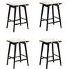image:imageNathan James Barker Classic Counter Height Wood Barstool with Leather Removable Cushion Backless Island 24 Bar Stool for Kitchen Chestnut Brown Set of 2BlackWhite Boucle