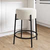 image:imageNathan James Barker Classic Counter Height Wood Barstool with Leather Removable Cushion Backless Island 24 Bar Stool for Kitchen Chestnut Brown Set of 2BlackWhite