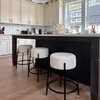 image:imageNathan James Barker Classic Counter Height Wood Barstool with Leather Removable Cushion Backless Island 24 Bar Stool for Kitchen Chestnut Brown Set of 2BlackWhite