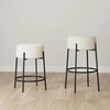 image:imageNathan James Barker Classic Counter Height Wood Barstool with Leather Removable Cushion Backless Island 24 Bar Stool for Kitchen Chestnut Brown Set of 2BlackWhite
