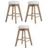 image:imageNathan James Barker Classic Counter Height Wood Barstool with Leather Removable Cushion Backless Island 24 Bar Stool for Kitchen Chestnut Brown Set of 2WhiteLight Brown