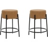 image:imageNathan James Barker Classic Counter Height Wood Barstool with Leather Removable Cushion Backless Island 24 Bar Stool for Kitchen Chestnut Brown Set of 2Medium BrownBlack