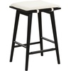 image:imageNathan James Barker Classic Counter Height Wood Barstool with Leather Removable Cushion Backless Island 24 Bar Stool for Kitchen Chestnut Brown Set of 2BlackWhite Boucle