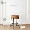 image:imageNathan James Barker Classic Counter Height Wood Barstool with Leather Removable Cushion Backless Island 24 Bar Stool for Kitchen Chestnut Brown Set of 2Medium BrownBlack