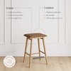 image:imageNathan James Barker Classic Counter Height Wood Barstool with Leather Removable Cushion Backless Island 24 Bar Stool for Kitchen Chestnut Brown Set of 2Light BrownBrown