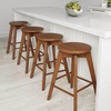 image:imageNathan James Barker Classic Counter Height Wood Barstool with Leather Removable Cushion Backless Island 24 Bar Stool for Kitchen Chestnut Brown Set of 2Antique CoffeeBrown