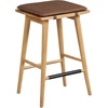 image:imageNathan James Barker Classic Counter Height Wood Barstool with Leather Removable Cushion Backless Island 24 Bar Stool for Kitchen Chestnut Brown Set of 2Light BrownBrown