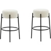 image:imageNathan James Barker Classic Counter Height Wood Barstool with Leather Removable Cushion Backless Island 24 Bar Stool for Kitchen Chestnut Brown Set of 2BlackWhite