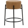 image:imageNathan James Barker Classic Counter Height Wood Barstool with Leather Removable Cushion Backless Island 24 Bar Stool for Kitchen Chestnut Brown Set of 2Medium BrownBlack