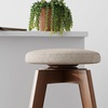 image:imageNathan James Barker Classic Counter Height Wood Barstool with Leather Removable Cushion Backless Island 24 Bar Stool for Kitchen Chestnut Brown Set of 2Medium BrownBeige
