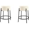 image:imageNathan James Barker Classic Counter Height Wood Barstool with Leather Removable Cushion Backless Island 24 Bar Stool for Kitchen Chestnut Brown Set of 2BlackWhite