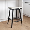 image:imageNathan James Barker Classic Counter Height Wood Barstool with Leather Removable Cushion Backless Island 24 Bar Stool for Kitchen Chestnut Brown Set of 2BlackWhite Boucle