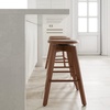 image:imageNathan James Barker Classic Counter Height Wood Barstool with Leather Removable Cushion Backless Island 24 Bar Stool for Kitchen Chestnut Brown Set of 2Antique CoffeeBrown