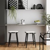 image:imageNathan James Barker Classic Counter Height Wood Barstool with Leather Removable Cushion Backless Island 24 Bar Stool for Kitchen Chestnut Brown Set of 2BlackWhite Boucle